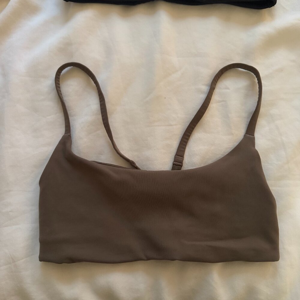 Lululemon Wunder Train Strappy Racer Bra Light Support, A/B Cup, Nomad, Size 4